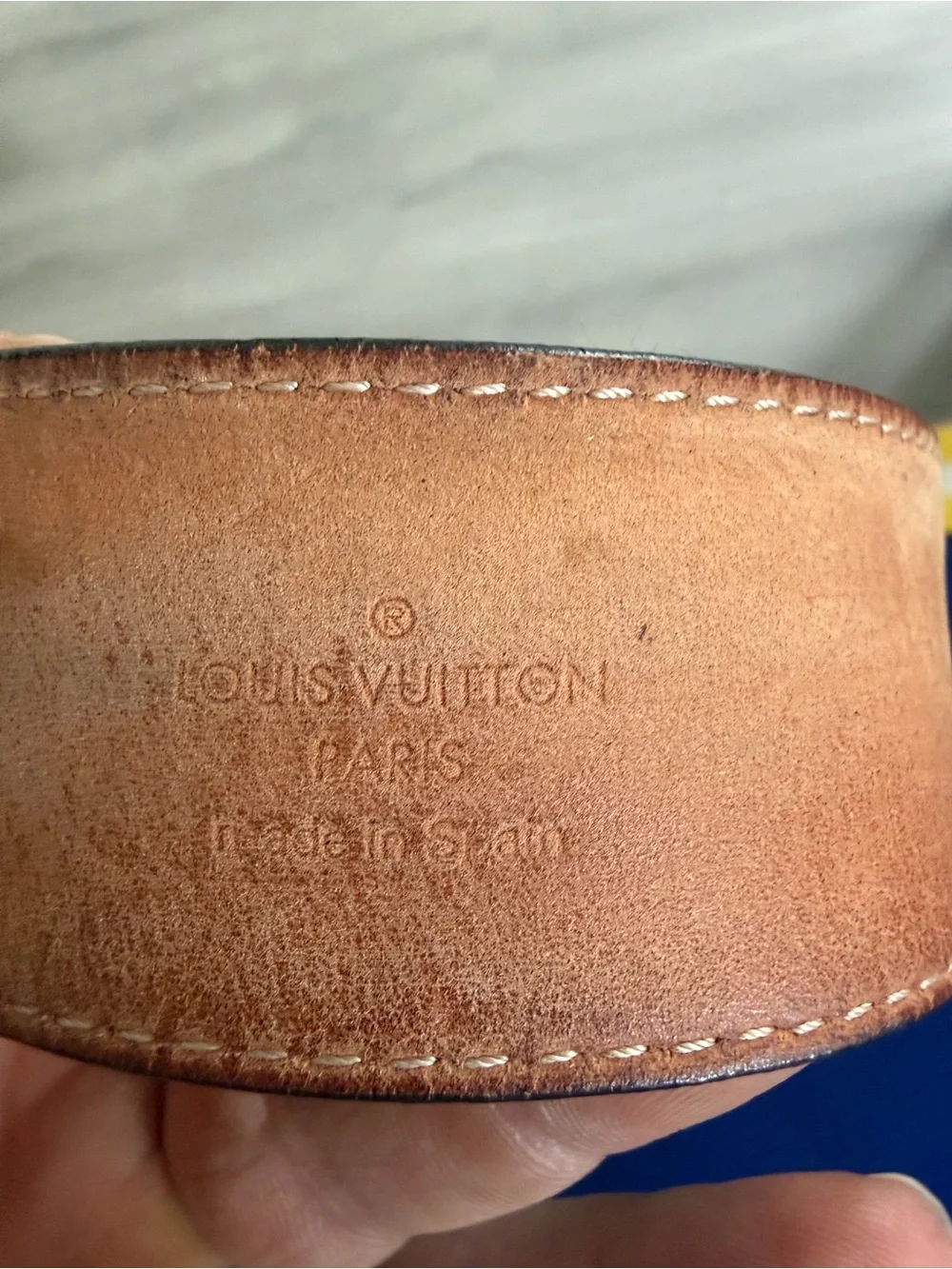 Louis Vuitton Vachetta Leather Belt Strap in Natural Tan